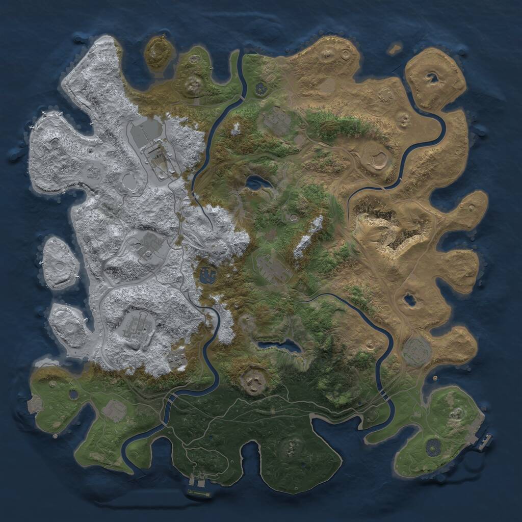 Rust Map: Procedural Map, Size: 4500, Seed: 2061723981, 18 Monuments