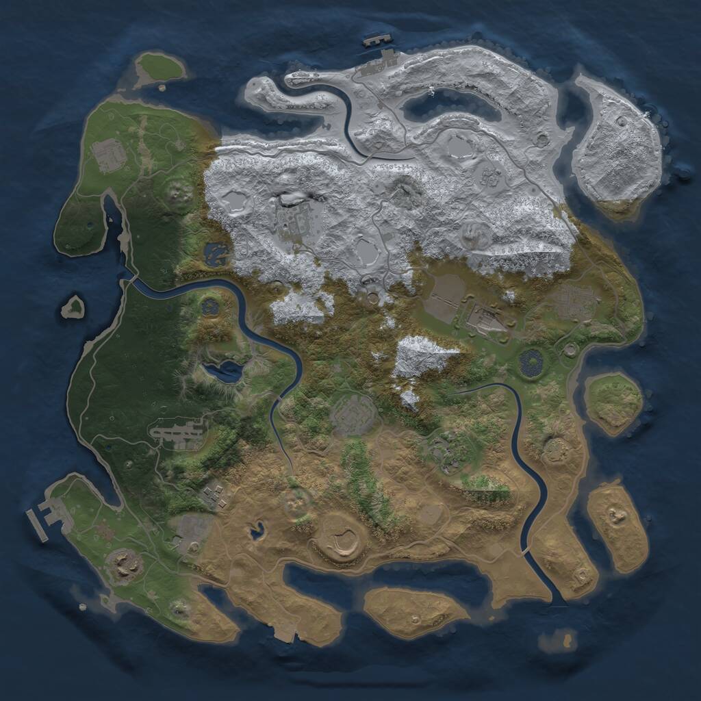 Rust Map: Procedural Map, Size: 4000, Seed: 572601967, 19 Monuments