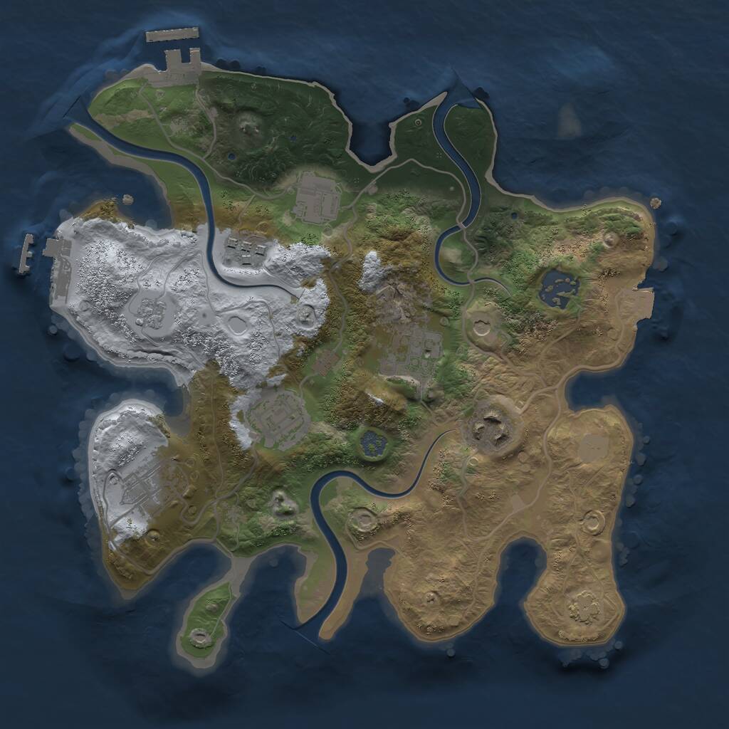 Rust Map: Procedural Map, Size: 2800, Seed: 1675176108, 14 Monuments