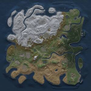 Thumbnail Rust Map: Procedural Map, Size: 4000, Seed: 1396663786, 19 Monuments