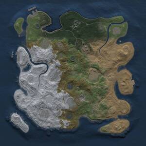 Thumbnail Rust Map: Procedural Map, Size: 3500, Seed: 615765635, 16 Monuments