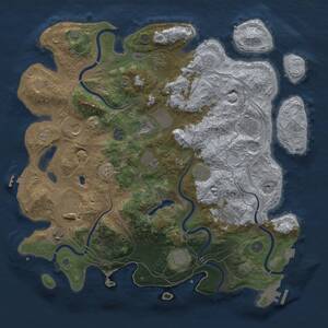 Thumbnail Rust Map: Procedural Map, Size: 4300, Seed: 1705331099, 19 Monuments