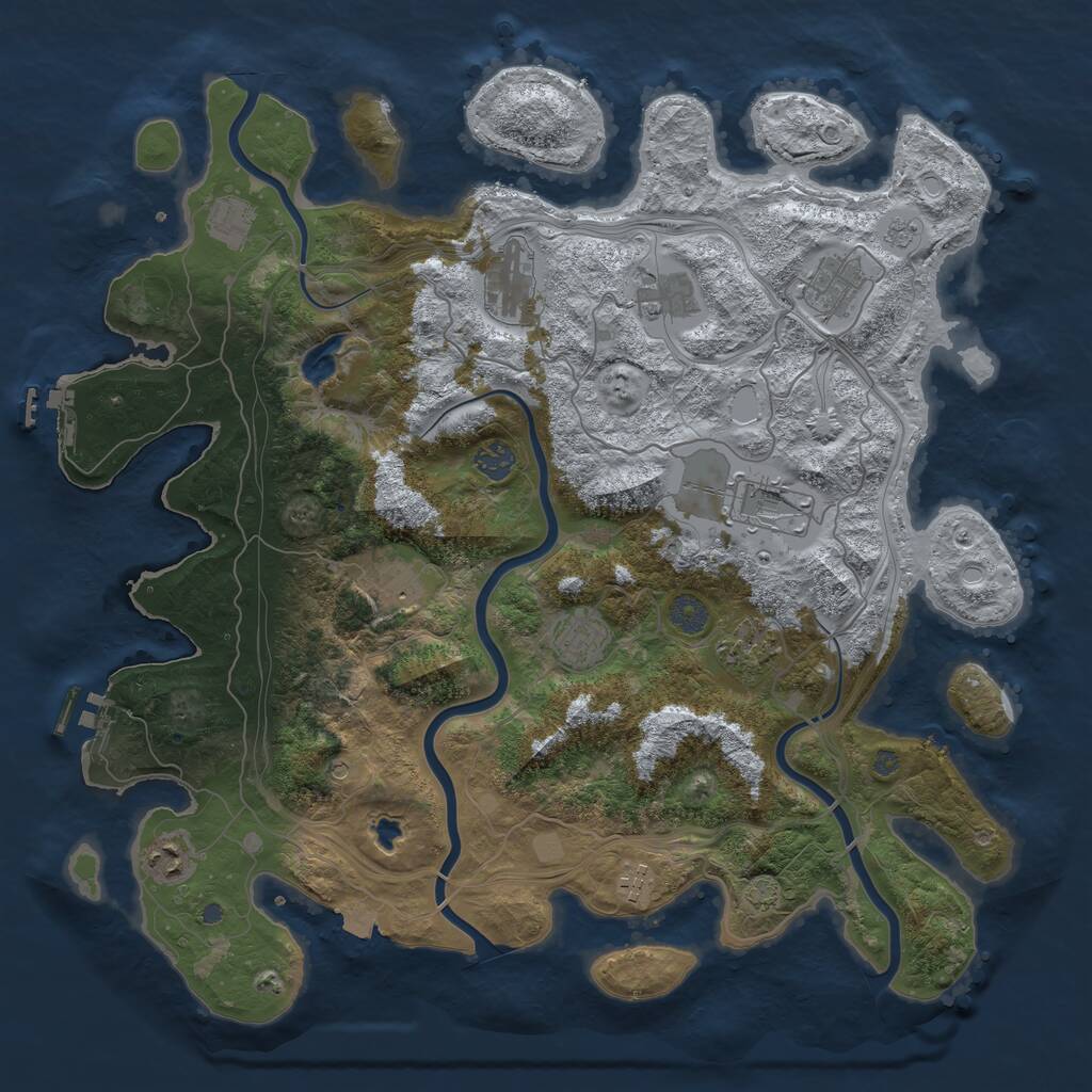 Rust Map: Procedural Map, Size: 4250, Seed: 559726219, 16 Monuments
