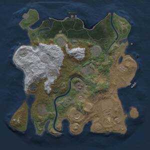 Thumbnail Rust Map: Procedural Map, Size: 3500, Seed: 1383617888, 17 Monuments