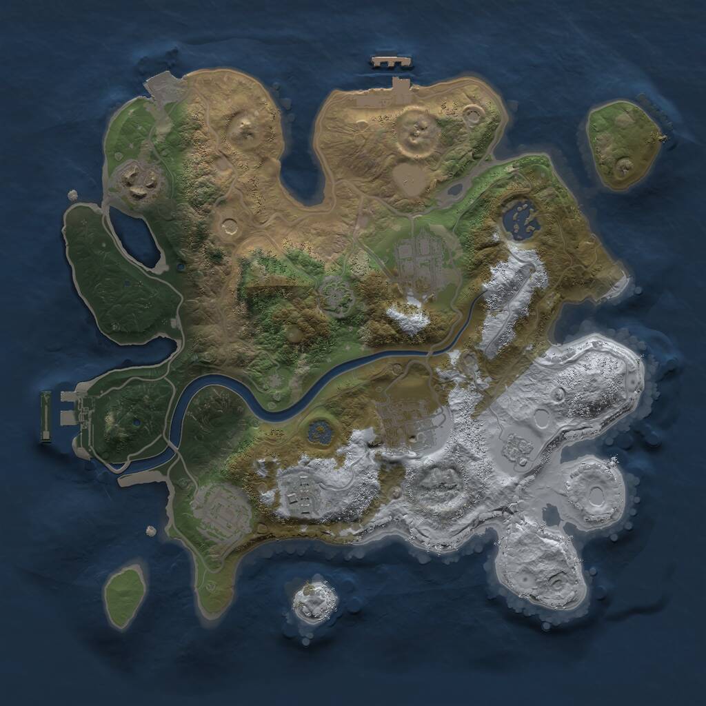 Rust Map: Procedural Map, Size: 2800, Seed: 596009499, 14 Monuments
