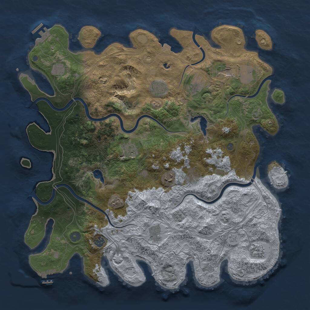 Rust Map: Procedural Map, Size: 4500, Seed: 1546264209, 16 Monuments