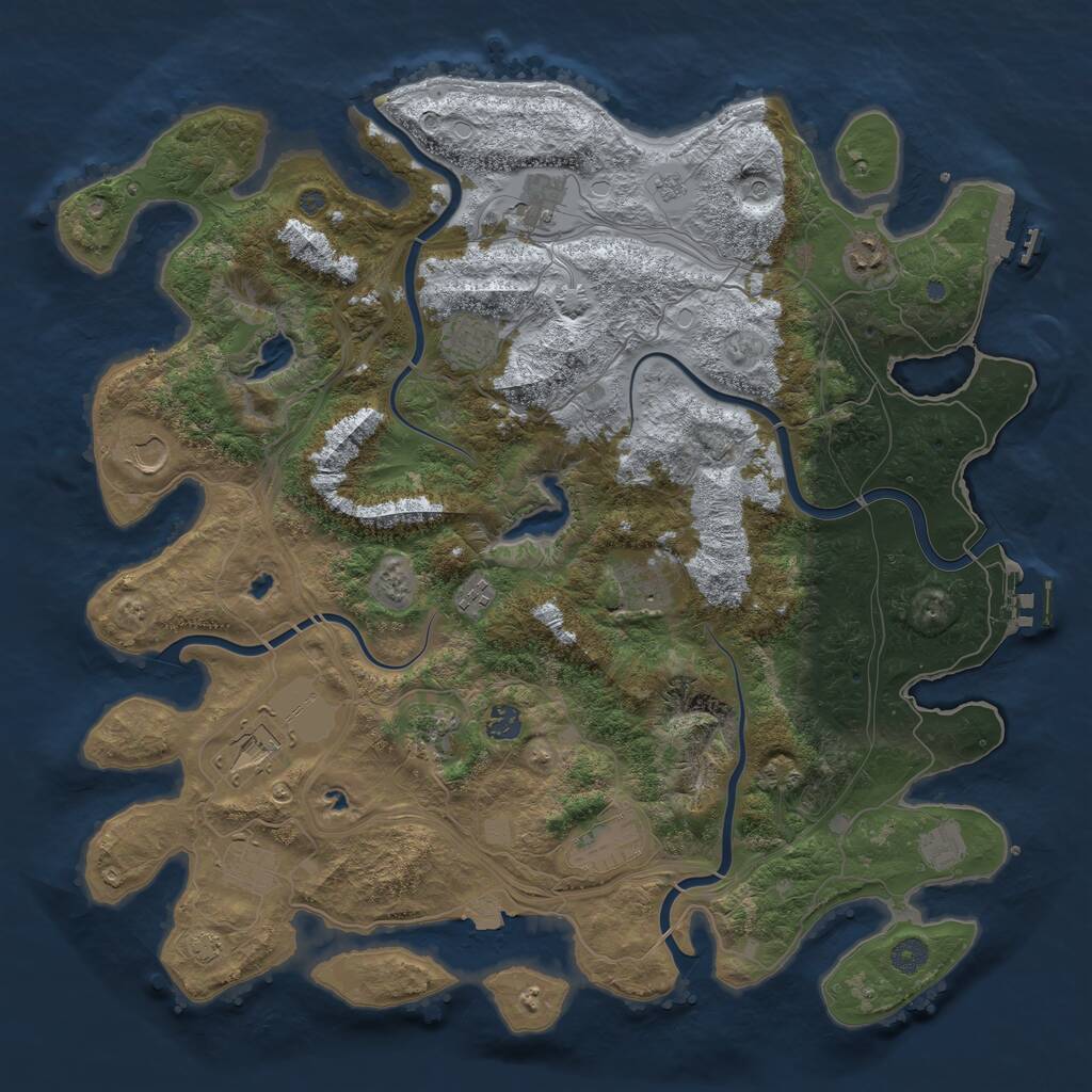 Rust Map: Procedural Map, Size: 4500, Seed: 872935069, 19 Monuments