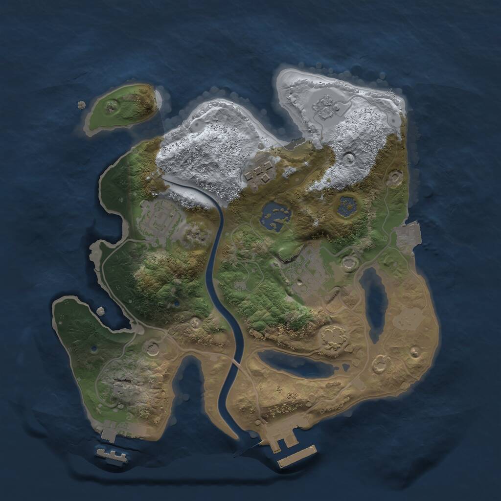 Rust Map: Procedural Map, Size: 2500, Seed: 815691389, 10 Monuments