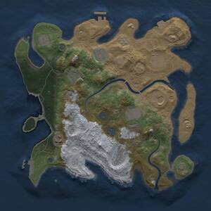 Thumbnail Rust Map: Procedural Map, Size: 3500, Seed: 342740400, 17 Monuments