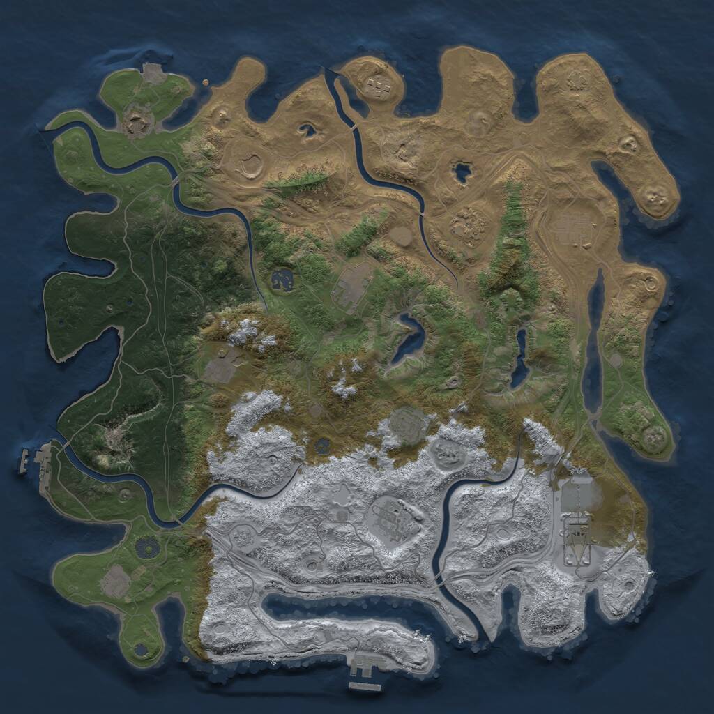 Rust Map: Procedural Map, Size: 4500, Seed: 18459981, 17 Monuments