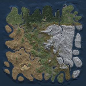 Thumbnail Rust Map: Procedural Map, Size: 5000, Seed: 1602190578, 19 Monuments