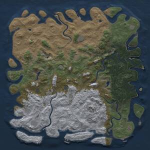 Thumbnail Rust Map: Procedural Map, Size: 6000, Seed: 6258103, 19 Monuments