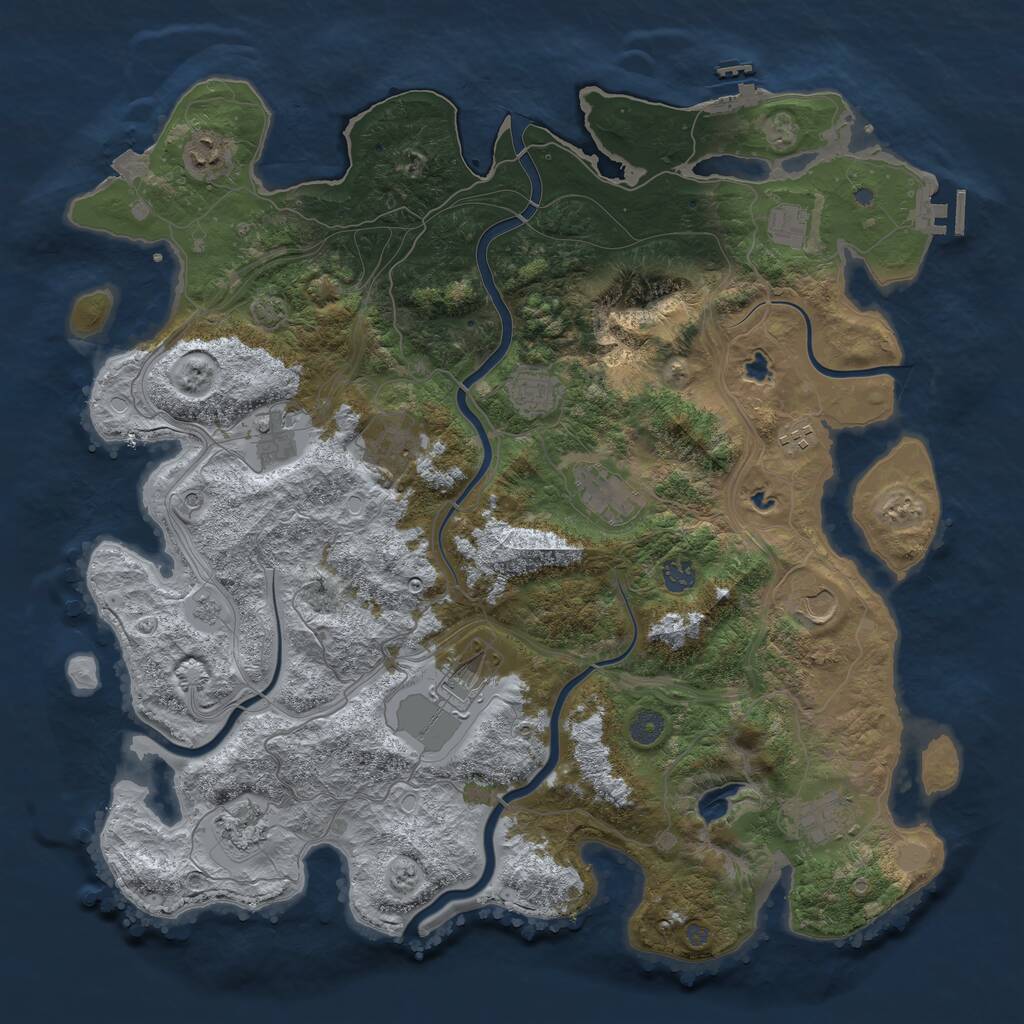 Rust Map: Procedural Map, Size: 4500, Seed: 183258278, 17 Monuments