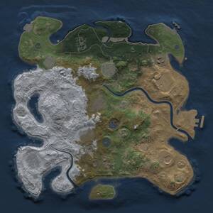 Thumbnail Rust Map: Procedural Map, Size: 3600, Seed: 418644, 17 Monuments