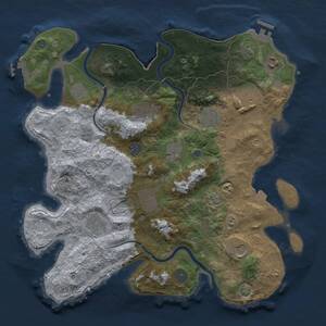 Thumbnail Rust Map: Procedural Map, Size: 3750, Seed: 667224093, 17 Monuments