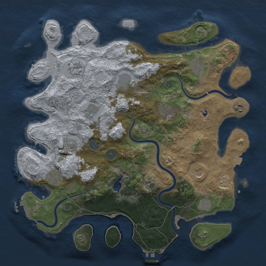 Rust Map: Procedural Map, Size: 4000, Seed: 140097838, 19 Monuments