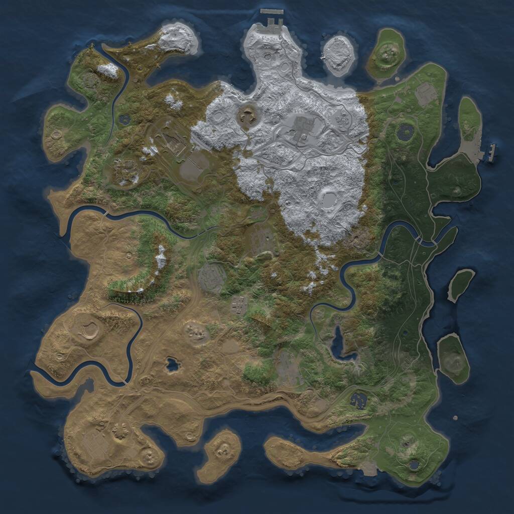 Rust Map: Procedural Map, Size: 4460, Seed: 481984, 19 Monuments