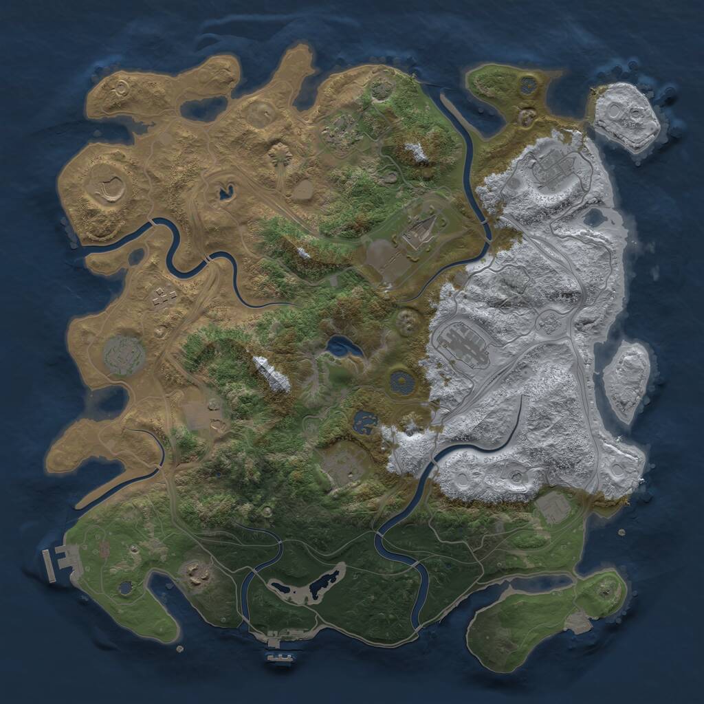 Rust Map: Procedural Map, Size: 4250, Seed: 2001, 19 Monuments