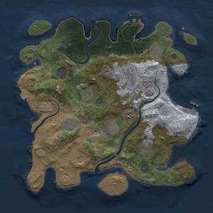 Thumbnail Rust Map: Procedural Map, Size: 3500, Seed: 2086571, 17 Monuments