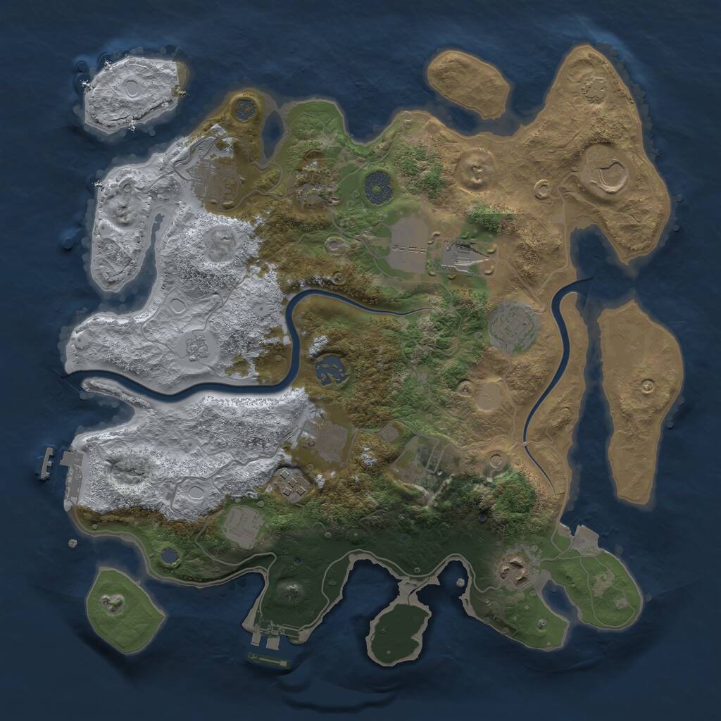Rust Map: Procedural Map, Size: 3500, Seed: 13867988, 18 Monuments