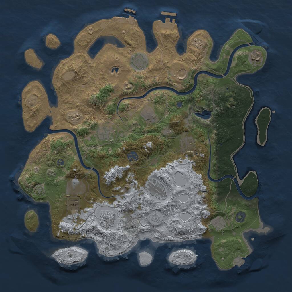 Rust Map: Procedural Map, Size: 4000, Seed: 507885566, 19 Monuments