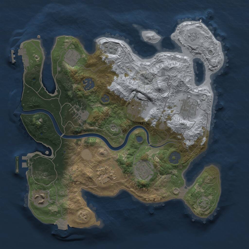 Rust Map: Procedural Map, Size: 3000, Seed: 618656864, 16 Monuments