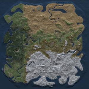 Thumbnail Rust Map: Procedural Map, Size: 6000, Seed: 705315515, 17 Monuments