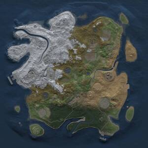 Thumbnail Rust Map: Procedural Map, Size: 3500, Seed: 1330485467, 15 Monuments