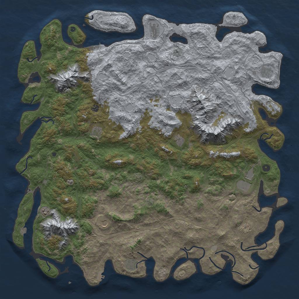 Rust Map: Procedural Map, Size: 6000, Seed: 600, 19 Monuments