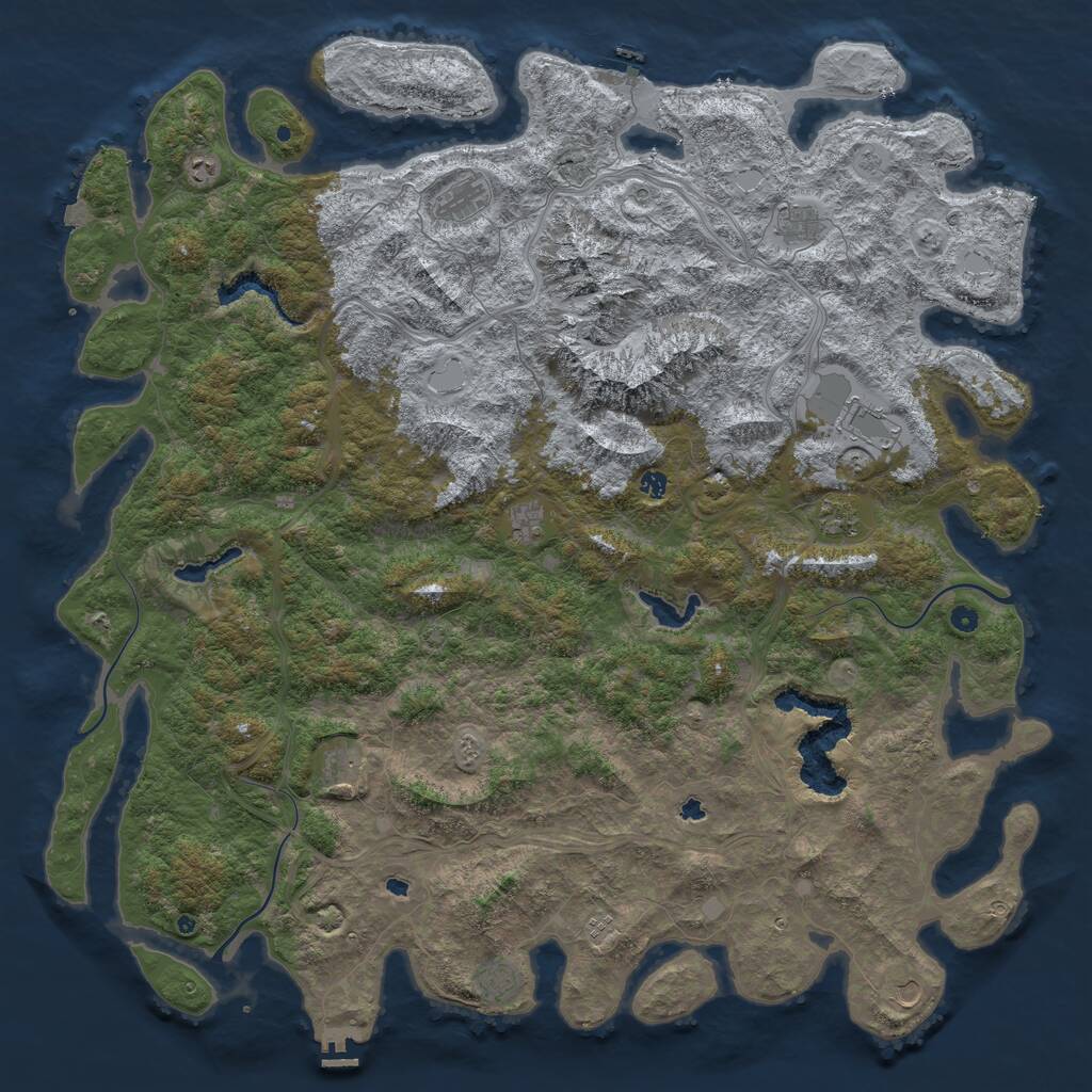Rust Map: Procedural Map, Size: 6000, Seed: 600, 17 Monuments