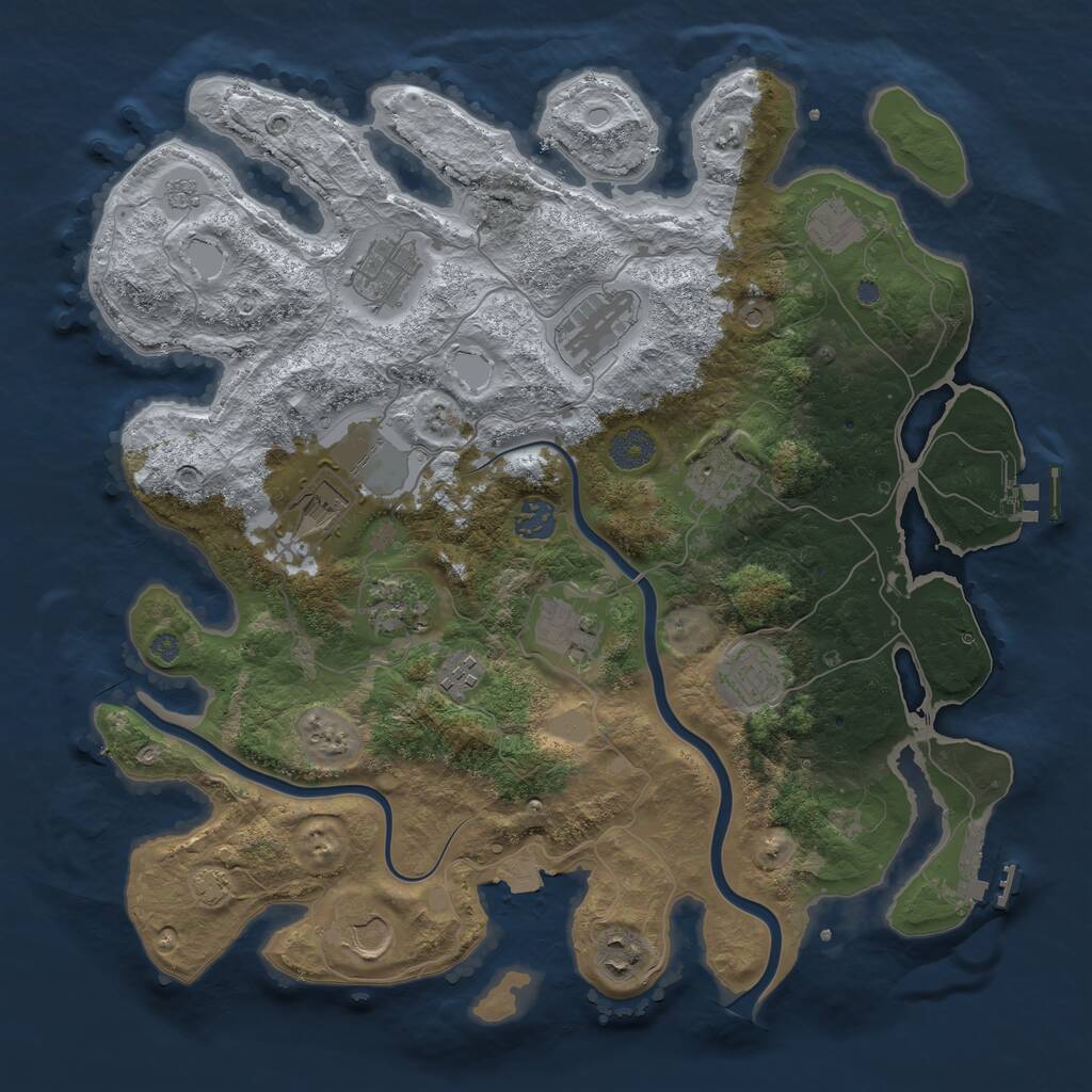Rust Map: Procedural Map, Size: 3850, Seed: 337688, 19 Monuments