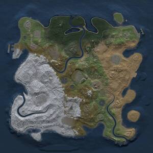 Thumbnail Rust Map: Procedural Map, Size: 3700, Seed: 923793624, 18 Monuments