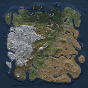 Thumbnail Rust Map: Procedural Map, Size: 4500, Seed: 296, 17 Monuments