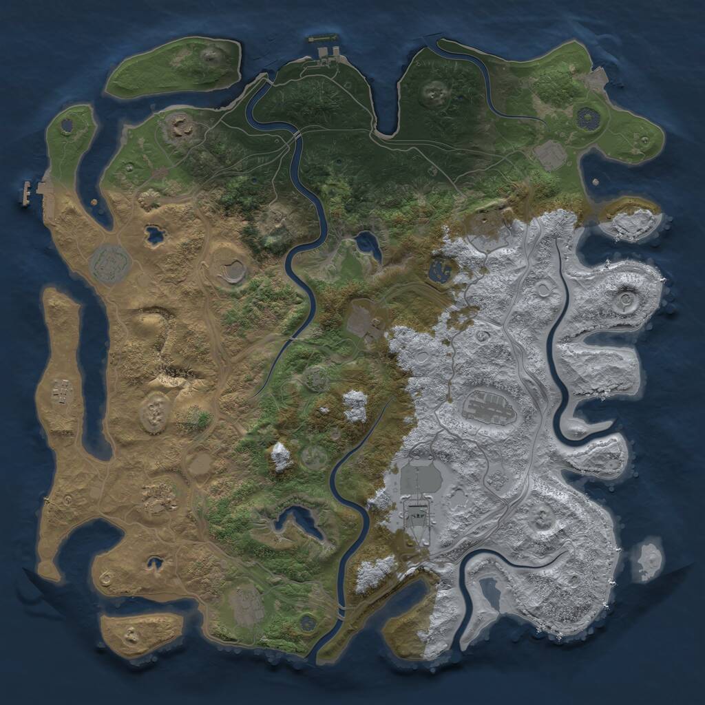 Rust Map: Procedural Map, Size: 4500, Seed: 503794486, 17 Monuments