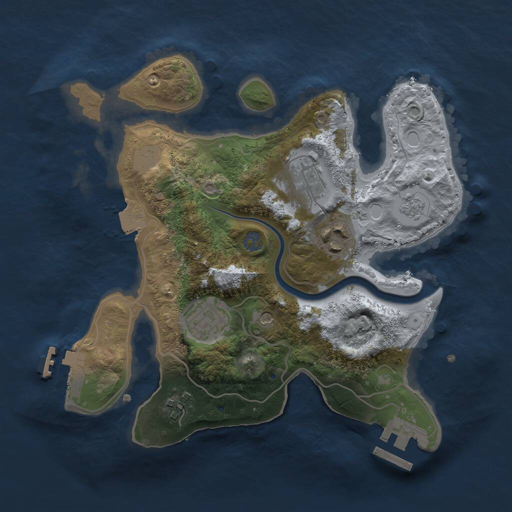 Rust Map: Procedural Map, Size: 2500, Seed: 1754647144, 9 Monuments