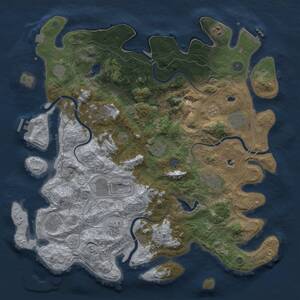Thumbnail Rust Map: Procedural Map, Size: 4500, Seed: 2044414637, 18 Monuments