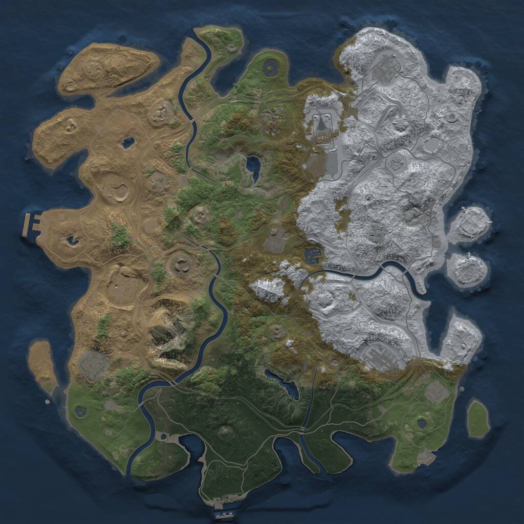 Rust Map: Procedural Map, Size: 4500, Seed: 1206974, 19 Monuments