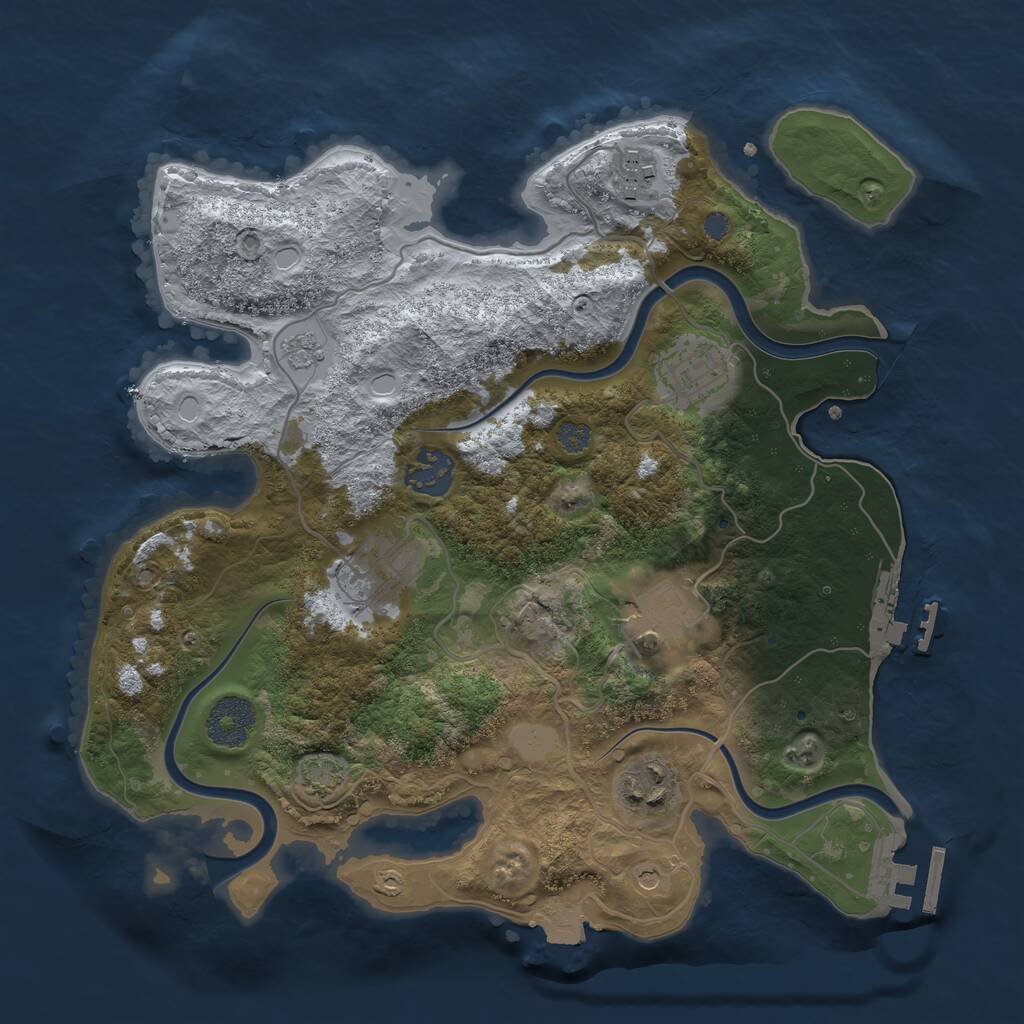 Rust Map: Procedural Map, Size: 3100, Seed: 1545364899, 14 Monuments