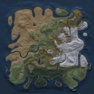 Thumbnail Rust Map: Procedural Map, Size: 4000, Seed: 290843, 19 Monuments