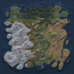 Thumbnail Rust Map: Procedural Map, Size: 4500, Seed: 168554763, 17 Monuments