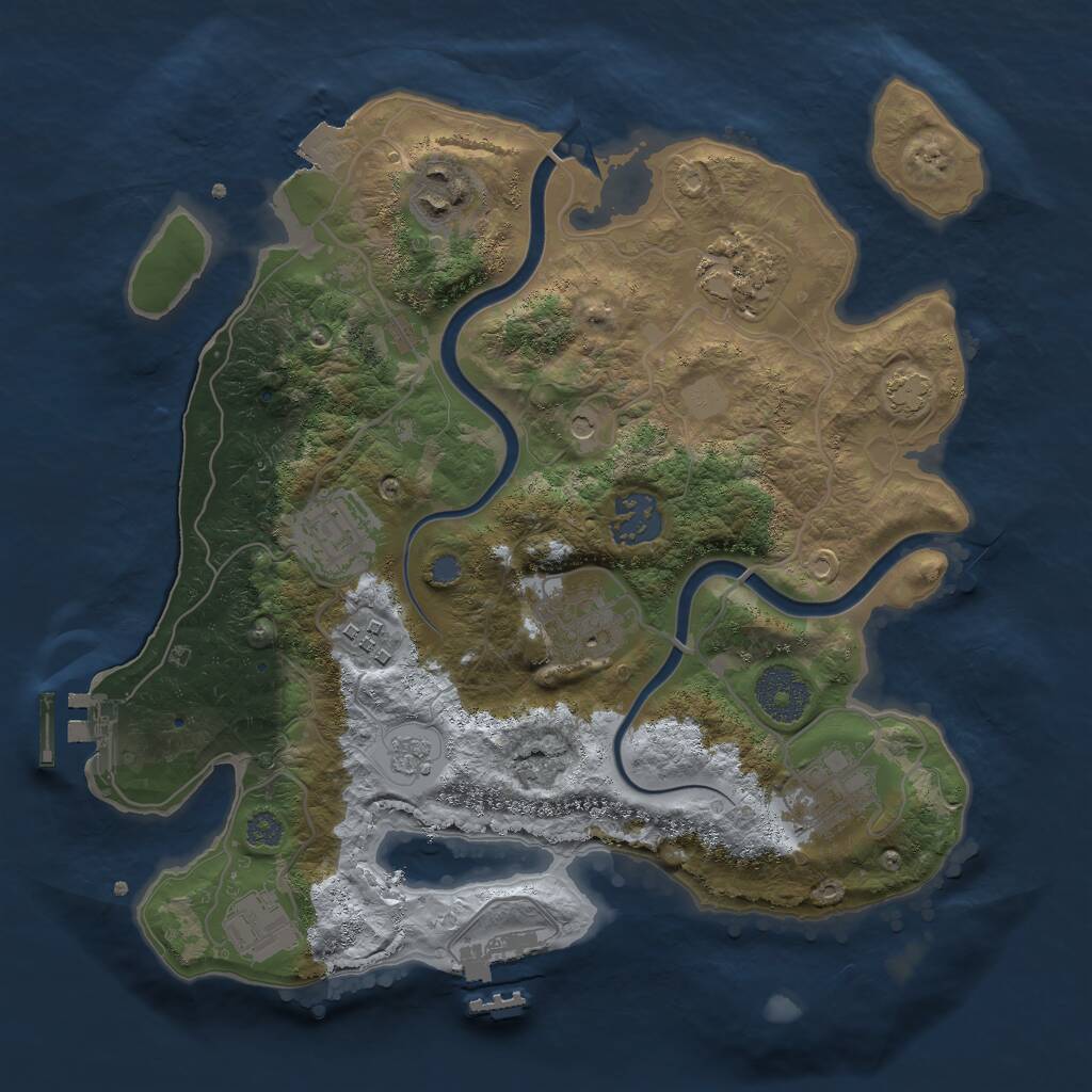 Rust Map: Procedural Map, Size: 3000, Seed: 20261007, 15 Monuments