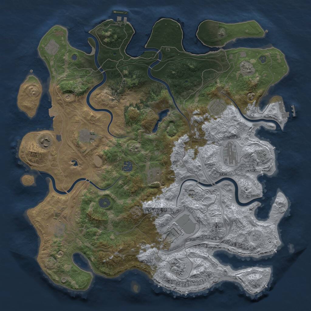 Rust Map: Procedural Map, Size: 4250, Seed: 175230239, 18 Monuments
