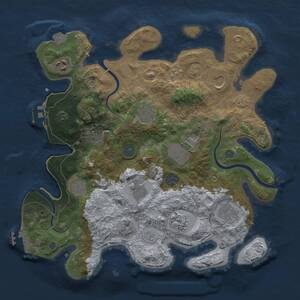 Thumbnail Rust Map: Procedural Map, Size: 3500, Seed: 1458843399, 18 Monuments
