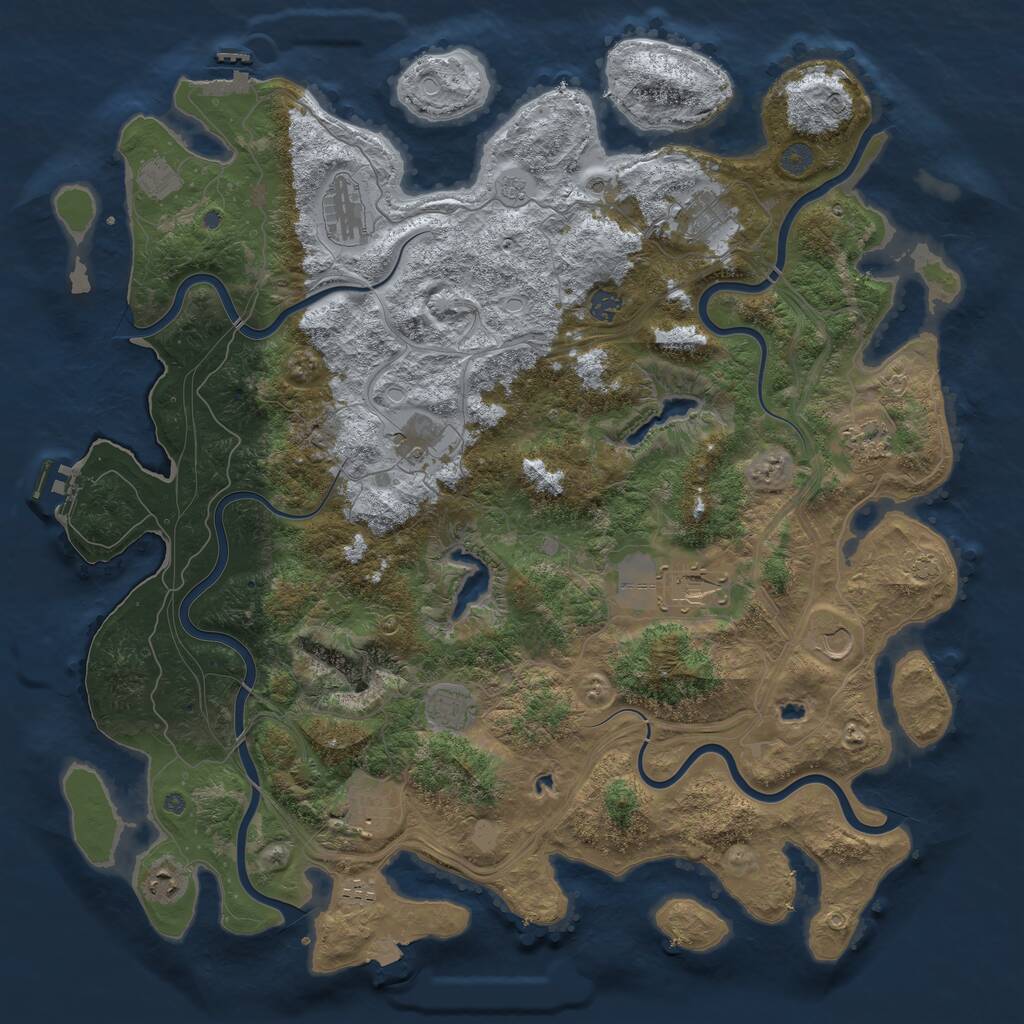 Rust Map: Procedural Map, Size: 4800, Seed: 677583616, 19 Monuments