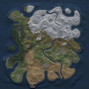 Thumbnail Rust Map: Procedural Map, Size: 3700, Seed: 442150271, 16 Monuments
