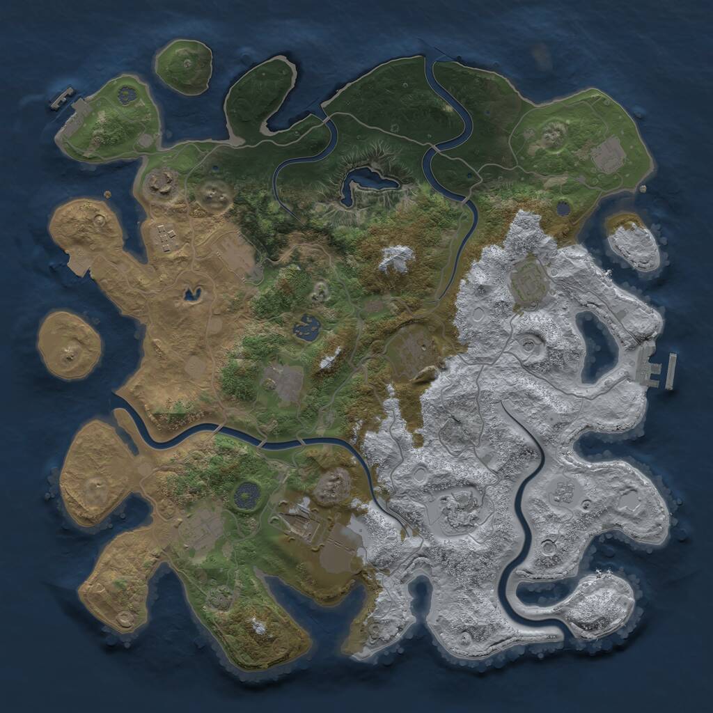 Rust Map: Procedural Map, Size: 4000, Seed: 777337749, 16 Monuments