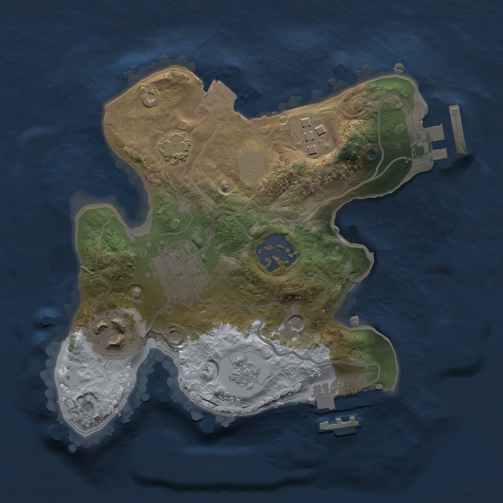 Rust Map: Procedural Map, Size: 2000, Seed: 722615558, 12 Monuments
