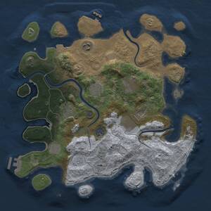 Thumbnail Rust Map: Procedural Map, Size: 3500, Seed: 2017830064, 13 Monuments