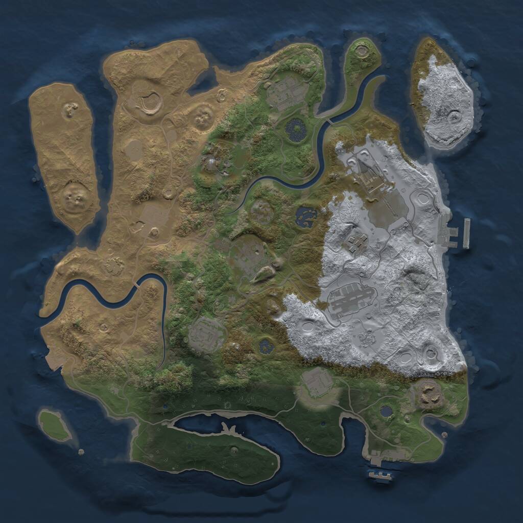 Rust Map: Procedural Map, Size: 3500, Seed: 17761776, 19 Monuments