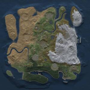 Thumbnail Rust Map: Procedural Map, Size: 3500, Seed: 17761776, 19 Monuments